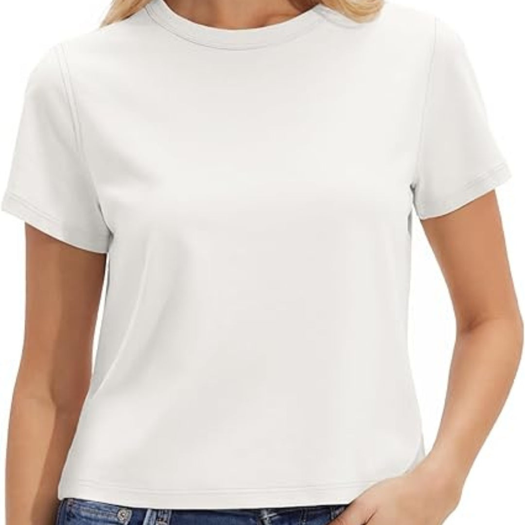 Buneria Boxy Everyday Cotton T-Shirt Soft Lightweight Relaxed Fit Women Tee