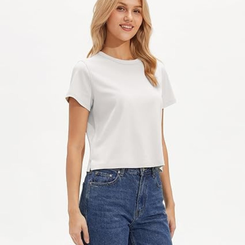 Buneria Boxy Everyday Cotton T-Shirt Soft Lightweight Relaxed Fit Women Tee