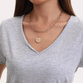 Premium Slub Cotton V Neck Raw Hem Lightweight Breathable Casual T Shirt Women