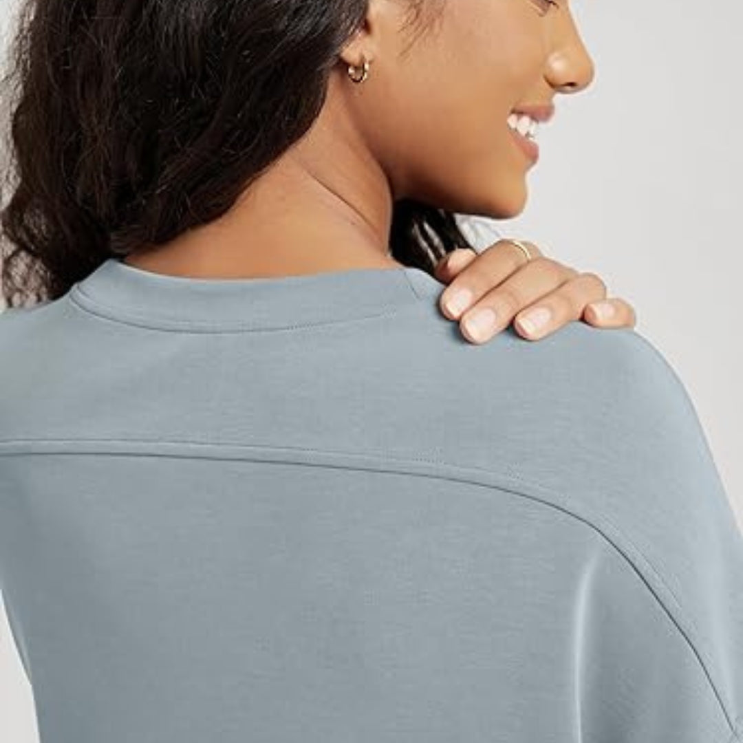 Modal Blend Workout Casual T Shirt Soft Stretch Moisture Wicking Women Top