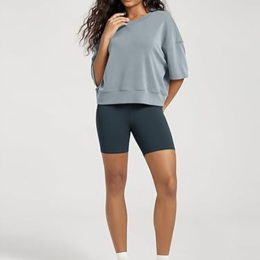 Modal Blend Workout Casual T Shirt Soft Stretch Moisture Wicking Women Top
