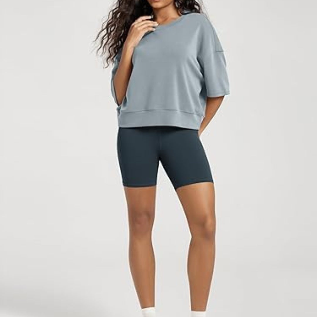 Modal Blend Workout Casual T Shirt Soft Stretch Moisture Wicking Women Top