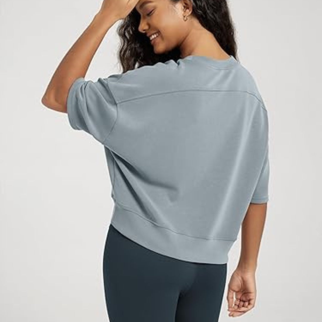 Modal Blend Workout Casual T Shirt Soft Stretch Moisture Wicking Women Top