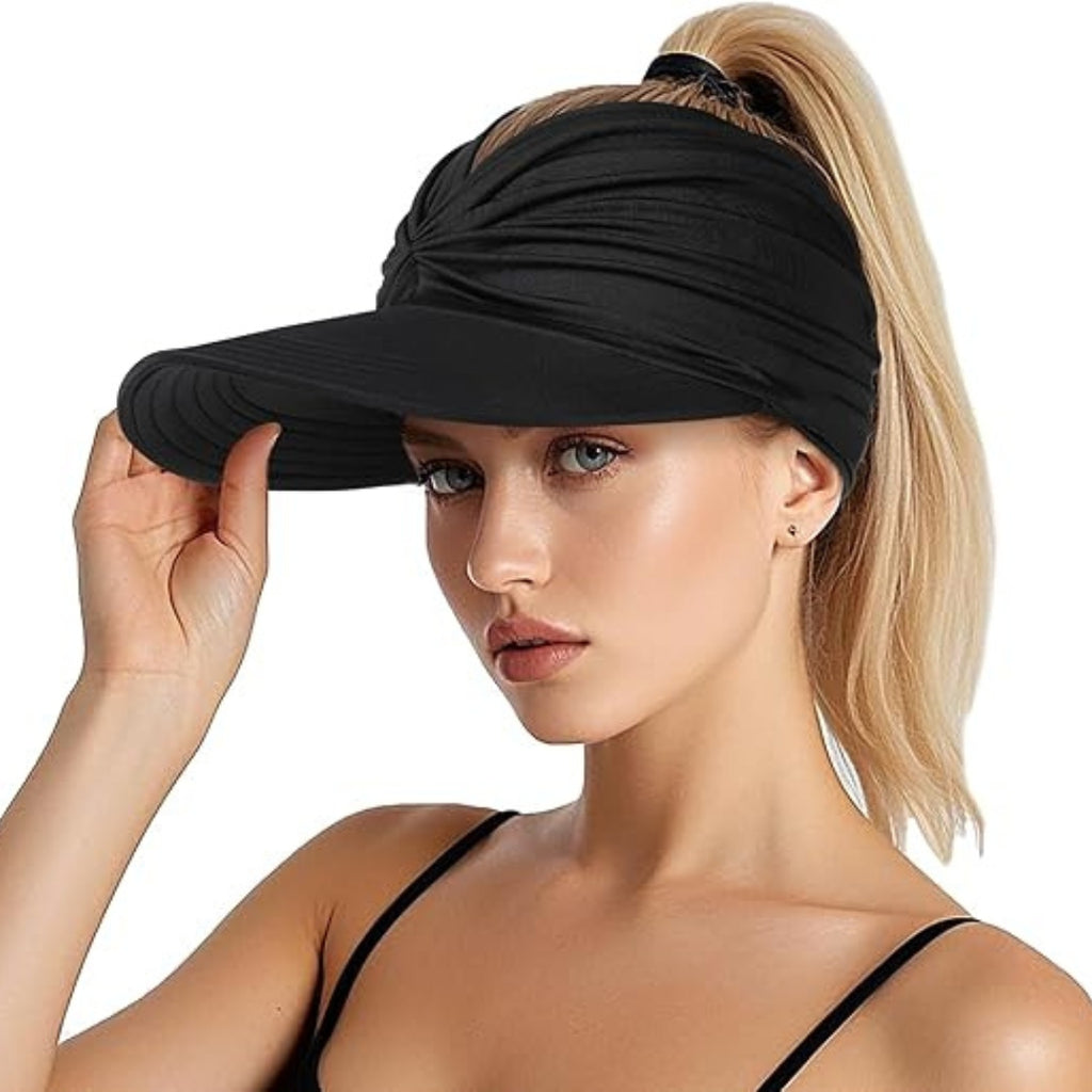 Women Sun Visor Hat UPF50 Wide Brim Lightweight Breathable Adjustable Summer Cap