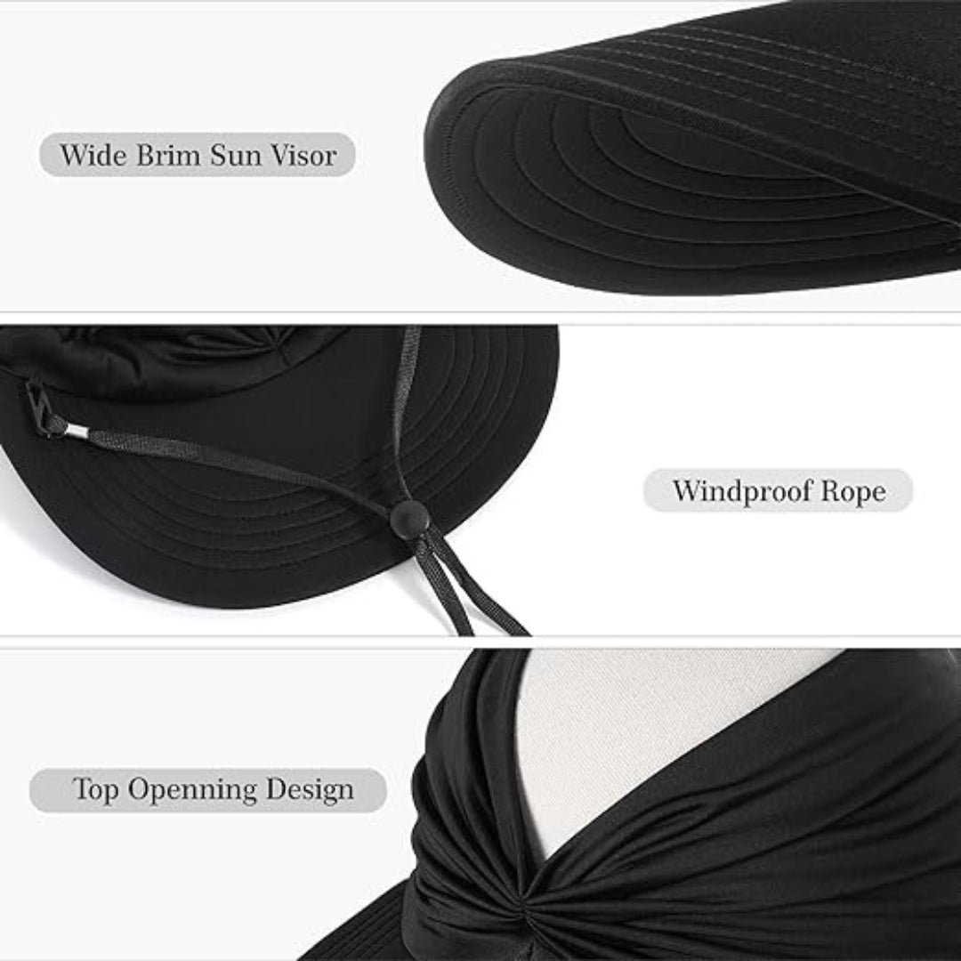Women Sun Visor Hat UPF50 Wide Brim Lightweight Breathable Adjustable Summer Cap