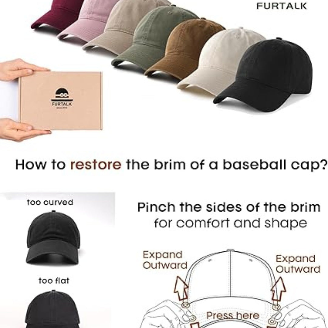 Washed Cotton Baseball Cap Unisex Vintage Soft Lightweight Adjustable Durable Everyday Hat