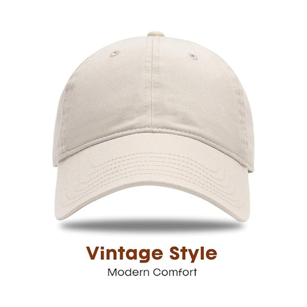 Washed Cotton Baseball Cap Unisex Vintage Soft Lightweight Adjustable Durable Everyday Hat